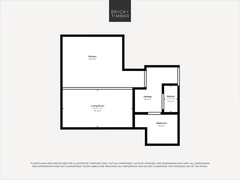 Floor plan for studio, 1 bath, 359 sqft